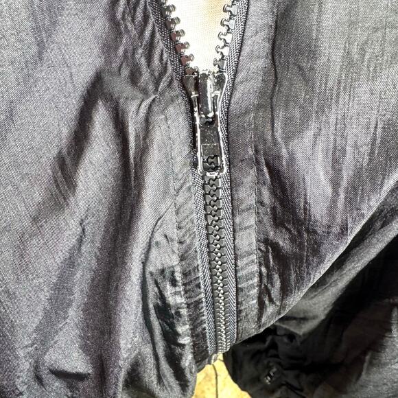 Vintage Lavon Nylon Windbreaker Jacket Womens XL Black White Houndstooth 90s - Picture 8 of 12